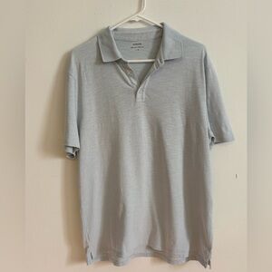 Vince Polo Shirt Men Size L light blue Thin Preppy Summer